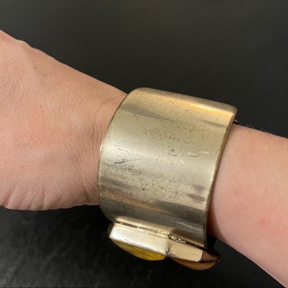 Kcr Large Heavy Statement Cuff Rustic Boho Band - image 7